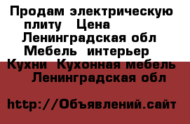 Продам электрическую плиту › Цена ­ 4 000 - Ленинградская обл. Мебель, интерьер » Кухни. Кухонная мебель   . Ленинградская обл.